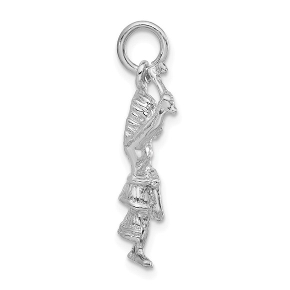Sterling Silver Polished 3-D Indigenous Man Pendant - Picture 4 of 4